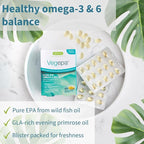 Igennus Vegepa Omega 3 Wild Fish Oil & Evening Primrose Oil Blend, 560 mg EPA Plus GLA, 60 Small Softgels