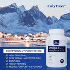 2 Bottles of Omega 3 Fish Oil Concentrate Supplement 1000 mg, with EPA and DHA, Support Heart, Joint, Brain, and Eye Health, 400 Softgels