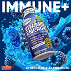 Vitamin Energy Immune+ Extra Strength Energy Shot Blue Raspberry 10 Pack, 260mg Natural Caffeine, B-Vitamins, Citicoline, Green Tea, Immunity & Focus Support, Zero Sugar, Gluten-Free 1.93 fl oz