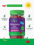 Carlyle Kids Melatonin Gummies | 1 mg 100 Count | Fruit Flavor Gummy | Vegan, Non-GMO, Gluten Free | by Lil Sprouts