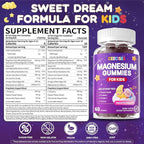 Magnesium Gummies Supplement for Kids 4+: Organic Chewable Supplement with Citrate Magnesium VitaminB6 D3 Zinc L-Theanine - Extra Strength Zzz Aid Overall Health Support for Kids(120Count)