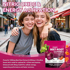 Beetroot Gummies - Beet Root for High Blood Pressure Supplements with Grape Seed Extract + CoQ10 + Black Pepper Extract + L-Citrulline + Vitamin C B12 Ultimate Heart for Blood Flow & Energy, 60 Count