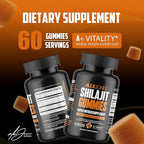 Shilajit Gummies – Men’s Daily Energy & Stamina Booster – Sharper Focus & Strength w/Ashwagandha for Men – Cellular Energy & Performance Supplement – 60 Count