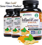 InflamEase, Day or Night Use - Gluten-Free, 60 Vegetarian Capsules (Packaging May Vary)