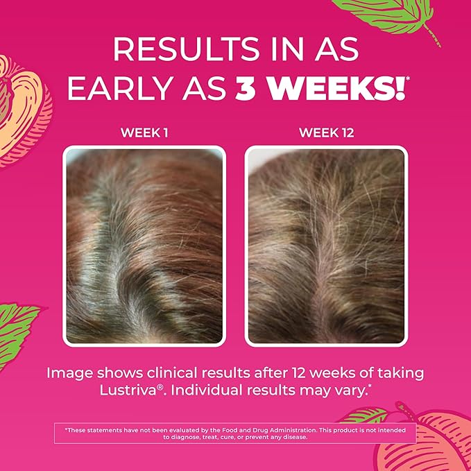 MARYRUTH'S Women's Multivitamin + Lustriva Hair Growth Liposomal | Biotin 10000mcg | Clinically Tested for Thicker, Fuller Hair, Improved Facial Fine Lines & Wrinkles | Ages 18+ | 15.22 Fl Oz