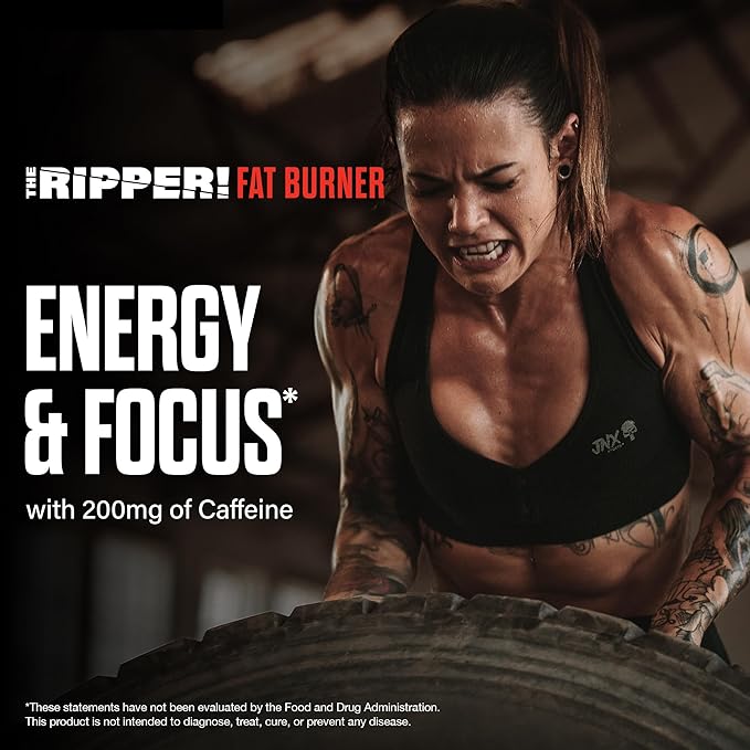 JNX SPORTS The Ripper! Fat Burner Pre Workout for Men & Women – Thermogenic Fat Burning Powder & Appetite Suppressant, Boost Energy & Endurance – Peach Mango, 30 Servings