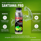 Sant'Anna PRO Functional Protein Drink – Green Fruits & Mint, 11.15 Fl Oz (12-Pack) | 15g Protein + Zinc | No Sugar | Clear Water | Crafted with Sant’Anna Alpine Water | BPA-Free | No Preservatives