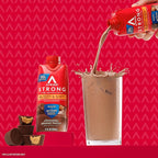 Atkins Strong High Protein Shake, Chocolate Peanut Butter Flavor, 30g Protein, Low Carb and Low Sugar Shake, Keto Friendly, Gluten Free, Muscle and Gut Health Support Complex (Pack of 24)