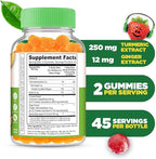 Lifeable Turmeric Curcumin and Ginger for Kids – with Black Pepper Extract – Great Tasting Natural Flavor Gummy Supplement – Gluten Free Vegetarian Chewable – 90 Gummies