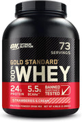 Optimum Nutrition Gold Standard 100% Whey Protein Powder, Strawberries & Cream, 5 Pound (Packaging May Vary)