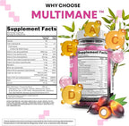 Clean Nutraceuticals Biotin Collagen Keratin Gummies | Hair Skin and Nails Vitamins for Women | Hyaluronic Acid Bamboo Vitamin A C D3 E Folate with Saw Palmetto Silica B3 B12 Vegan Gummy