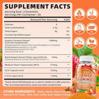 Turmeric Gummies 1000mg, Organic Turmeric Curcumin Supplement with Black Pepper for Immune & Muscle Support, Sugar-Free/Vegan/Gluten-Free, Strawberry Flavor 120 Count