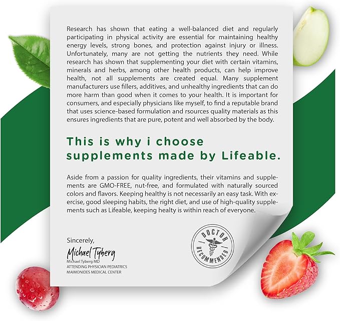 Lifeable Cranberry Gummies for Women | Great Tasting Cranberry Supplement | for Urinary Tract Health, Bladder & Kidney Support | Vegan and Non GMO Cranberries | 60 Count