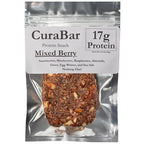 CuraBar Protein Bars – 17g Protein, Low Carb, Gluten Free, Dairy Free, Healthy Snack, Seed Oil Free, No Artificial Ingredients, 12 Count, Mixed Berry