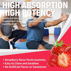 Nutravita Glucosamine Chondroitin Gummies with MSM & Elderberry Extra Strength - Joint Support, Antioxidant Immune Support Supplement for Adults, Men & Women.120 Strawberry Chews