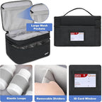 LEFOR·Z Medicine Storage Bag,Double Layers Pill Bottle Organizer Bag Empty with Lockable Zipper&Adjustable Divider,Medication Travel Carrying Bag for Pills,Vitamins,Medical Supplies
