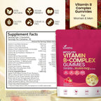 VivoNu Vitamin B Complex Gummies, 6000 mcg Methylated Vitamin B12, with B6 B1, B2, B3, B5, B7, Methylfolate, Vitamins A C D E, Vegan, Non GMO, Methylated B Complex Vitamin (3 Bag)
