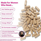 Pink Stork Menopause Support for Women - Hot Flash, Mood, Sleep, Weight, Cortisol & Hormonal Balance - Vegan, Estrogen-Free Perimenopause Relief - Ashwagandha, Maca - 60 Capsules