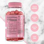Flat Tummy Apple Cider Vinegar Gummies, 60 Count – ACV Gummies, Detox, Support Gut Health – Vegan-Friendly, Non-GMO - Beet and Pomegranate Superfood Powders, Vitamins B6, B9 & B12