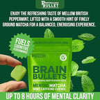 160mg L-Theanine + 80mg Caffeine Chews – Mint Matcha Flavour, Increases Productivity, Mental Clarity, Alertness | 2 Packs - 16 Servings | Brain Bullet | Energy Gum & Focus Gummy Upgrade
