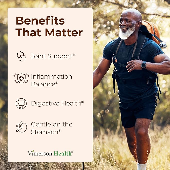Boswellia Serrata Turmeric Supplement for Joint Support & Inflammation Balance – Turmeric Boswellia Supplement with Ginger & Black Pepper Extract for Enhanced Absorption – Non-GMO - 60 Tablets