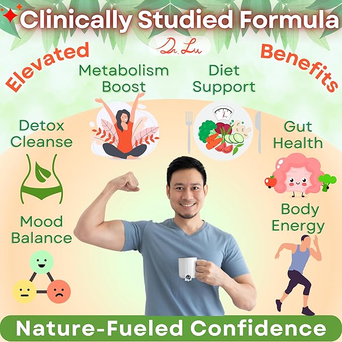Dr. Lu’s Happy Slim Herbal Tea | 100% Natural Tea for Digestive Comfort & Body Balance | Gentle Colon Cleanse Tea for Daily Detox | 11 Herbs incl. Hawthorn, Lotus Leaf, Burdock, Dandelion | Laxative-Free