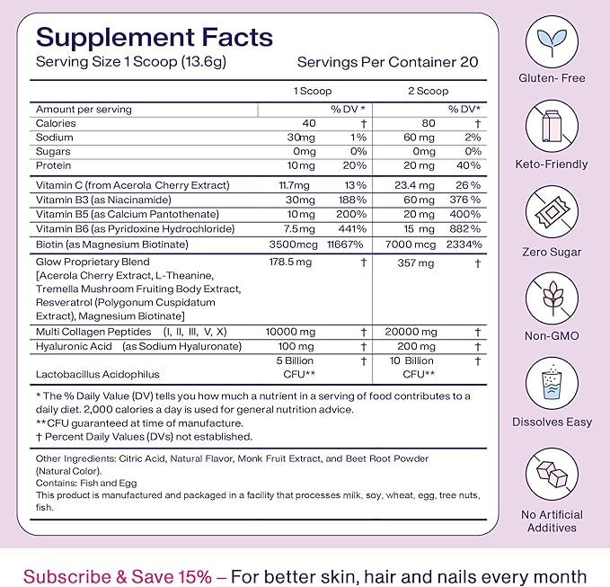 Fuel Multi Collagen Peptides Powder – 20g Hydrolyzed Collagen Types I, II, III, V & X – Hair, Skin, Nails & Joint Support – Keto & Gluten Free – Unflavored – 40 Servings (16.64oz)