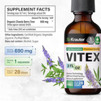 BIO KRAUTER Vitex Chasteberry Supplement for Women & Menopause Support* - 2 Fl.Oz 28 Days of Supply - Pure Vegan Vitex Berry Tincture - Alcohol & Sugar Free, Non-GMO - Relaxation & Women's Wellness