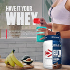 Dymatize Elite 100% Whey Protein Powder, Chocolate, 25g of Protein, 5.5g BCAAs, Less Than 140 Cal., Gluten Free, 3g Carb, 2g Sugar, 3g Fat (25 Servings)
