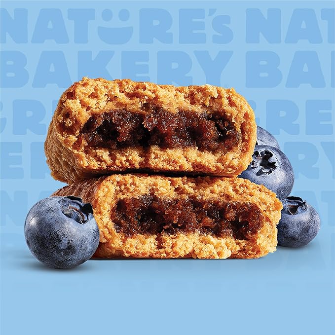 Nature’s Bakery Whole Wheat Fig Bars, Blueberry, Real Fruit, Vegan, Non-GMO, Snack Bar, 7 Boxes With 12 Twin Packs (84 Twin Packs)