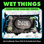 DUDE Wipes MentHOLE XXtreme Flushable Wipes - Menthol Infused Extra-Large Adult Wet Wipes - 1 Pack (48 Count), Travel Pack - Infused with Menthol for a Cooling Sensation - Septic and Sewer Safe
