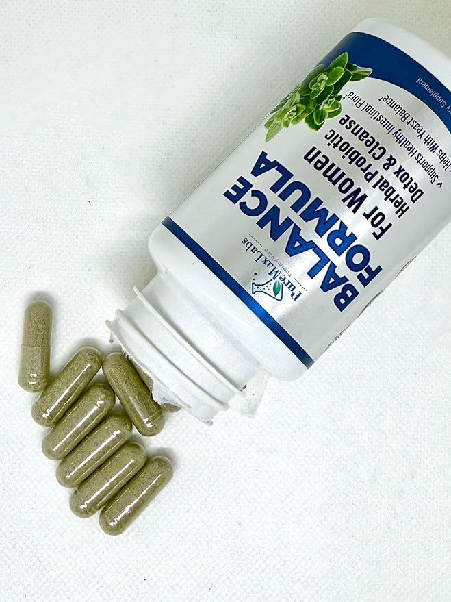 Balance Complex for Women - for Vaginal Health, Herbal Detox & Cleanse, Vaginal Probiotics, Supports Healthy Intestinal Flora, Helps with Yeast Infections 60 Capsules