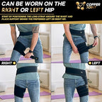 CopperJoint Hip Brace for Women & Men, Adjustable Hip and Thigh Compression Wrap, Left or Right Wear, Groin, Hamstring and Upper Thigh Support, One Size
