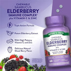 Nature's Truth Elderberry Immune Complex | 60 Chewable Tablets | Plus Vitamin C & Zinc | Mixed Berry | Vegan, Non-GMO, & Gluten Free Supplement