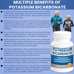 Pure Potassium Bicarbonate Supplement Capsules pH Balance Pills, High Potassium Electrolytes 1200mg Serv. USA Made Potassium Bicarbonate Food Grade, Acid-Alkaline Balance Immunity Endurance 2-Pack