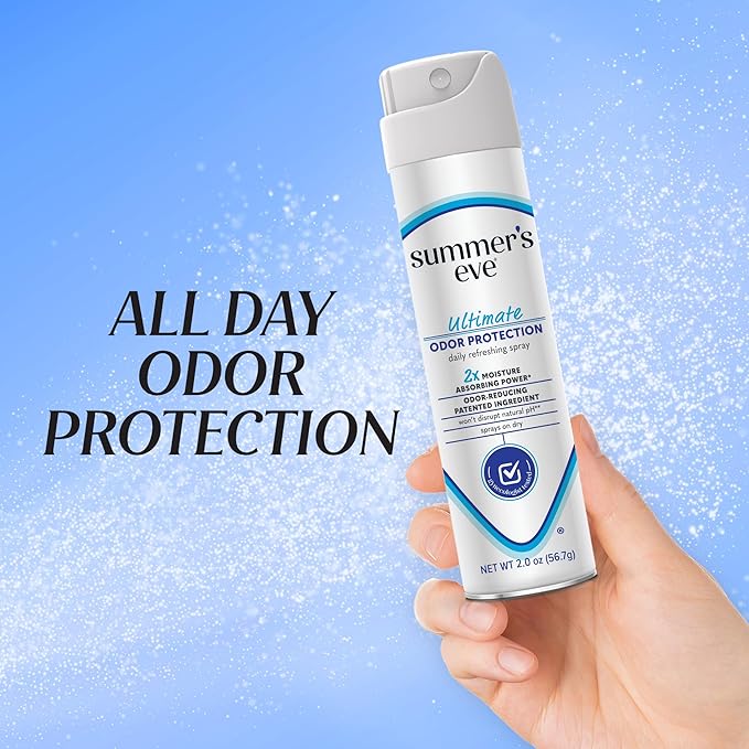 Summer's Eve Ultimate Odor Control Daily Feminine Spray with Talc-Free, Odor-Reducing and Moisture-Absorbing Formula, 2 Oz