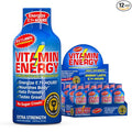 Vitamin Energy B12 11,000% Extra Strength Energy Shot Açaí Pomegranate 12 Pack, 260mg Natural Caffeine, B12 & B6, Nootropic Focus, Vitality, Zero Sugar, Gluten-Free, Vegan, Kosher, 1.93 fl oz