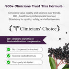 Elderberry Vitamin C and Zinc Capsules for Adults | 240 Count with Quercetin & Vitamin D3 | 6-in-1 Immune Support Supplement Pills | Sambucus Black Elderberry Natural Immunity Vitamins | Made in USA