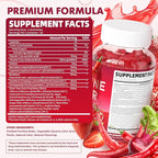 Cayenne Pepper Beet Root Gummies, with Beetroot Garlic CoQ10 Hawthorn Berry Grape Seed Extract Olive Leaf Nattokinase Hibiscus Vitamin D Nitric Oxide and Others, Support Overall Wellness, 60 Count