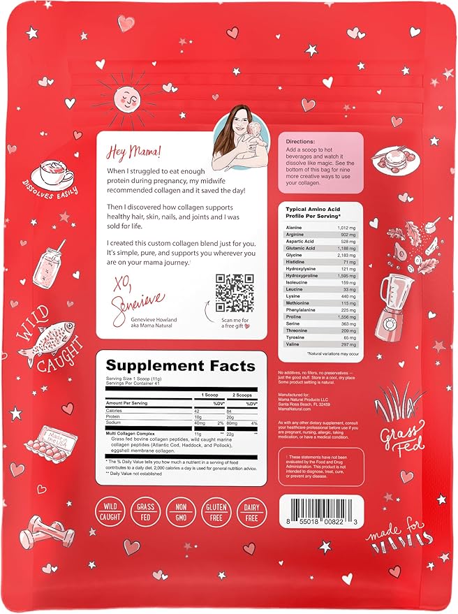 Multi Collagen Protein Powder Type I II III IV V X - Unflavored & Hydrolyzed 16Oz Pure Collagen Peptides Powder - Grass Fed Beef, Wild Fish Marine & USA Eggshell - Whole Body Collagen