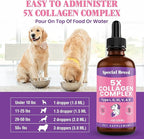 Premium Collagen for Dogs - Liquid Support for Joints, Skin, Coat, Bone, Immune System & HIPS - Collagen Supplement - Made in USA - 4oz