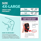 BraceAbility Obesity Hinged Knee Brace - Overweight to Plus Size Wrap Around Support for Womens and Mens Arthritis Treatment, Bariatric Joint Pain Relief, Kneecap Instability, Ligament Weakness (4XL)