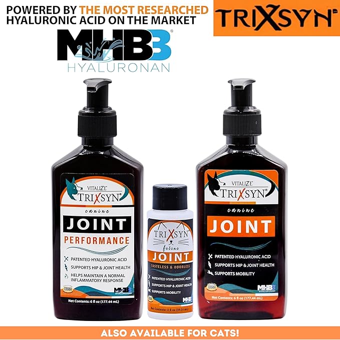 TRIXSYN Canine - Dog Hip and Joint Supplement - Liquid Hyaluronic Acid HA for Dog - Patented Liquid Formula for Senior Dogs - MHB3 Hylauronan - 6 fl oz (3)