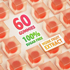 Organic Vitamin C Gummies 120mg for Adults, Sugar Free, Daily Immune Defense, Raw Antioxidant, 100% Whole Food Chewable Vitamin C Supplement from 1200mg Berries & Fruits for Collagen, Vegan, 60 Counts