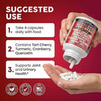 Clean Nutraceuticals Tart Cherry Extract Capsules with Turmeric Moringa Cranberry Chanca Piedra Celery Quercetin ACV Pomegranate L Selenomethionine - Uric Levels - 120 Ct