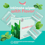 Sweetums Flavored Feminine Wipes For Women, Individually Wrapped - pH Balanced Wipes - Pack of 10 (Sweet Mint)
