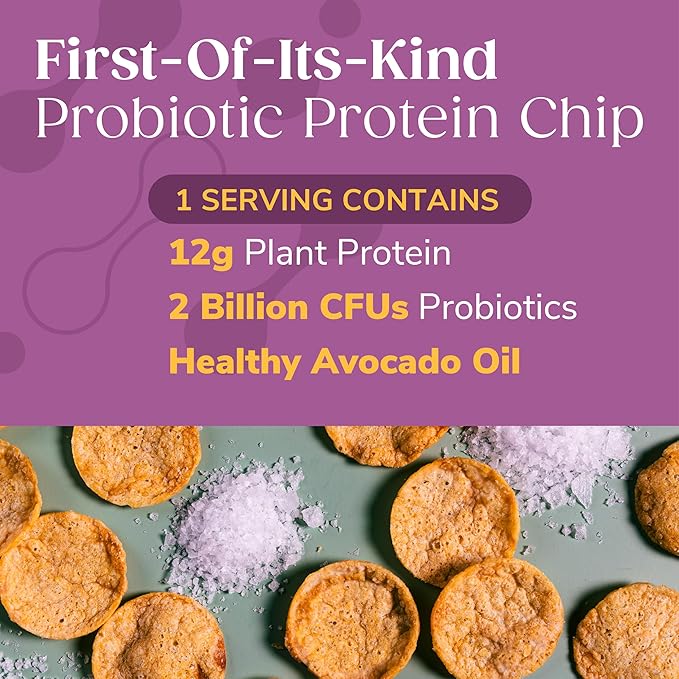 Wonderslim Protein Chips with Probiotics, Salt & Vinegar | 12g Plant Protein, 170 Cal | High Protein Chips, Vegan, Gluten Free, Non-GMO | Made with Avocado Oil, No Seed Oils | 12 Pack