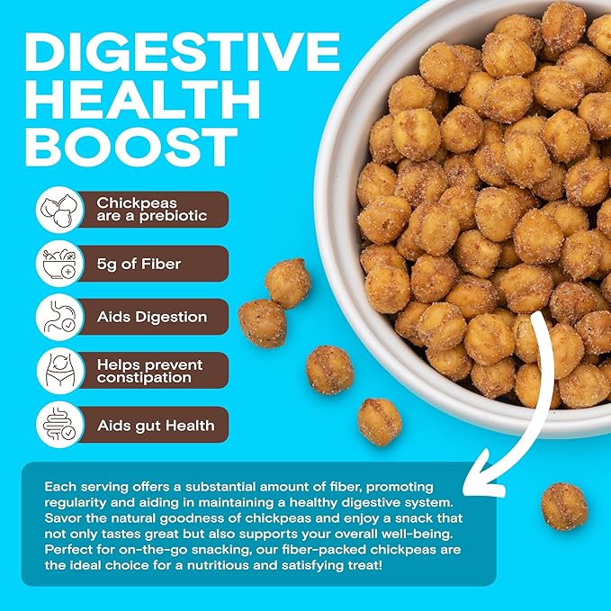 BIENA Chickpea Snacks - Crunchy Roasted Chickpeas - High Fiber Vegan Protein Snacks for Adults and Kids - 5 Ounce Individual Pack - Rockin' Ranch
