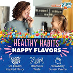 Dippin Dots - Melatonin Gummies for Kids & Adults (60 Days Supply) Strawberry Sunset Creme Flavor | 2.5mg Per Kids Melatonin Supplement for Faster, Longer Sleep | Gummies for Children (120 Count)