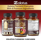 7 in 1 Turmeric Curcumin + Apple Cinder Vinegar Capsules, 6 Month Supply with Ashwagandha, Ginger, Garlic Bulb, 180 Capsules